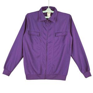 HABAND Women Purple Lightweight‎ Jacket Small Zip Closure Collar Long Sleeve NWD